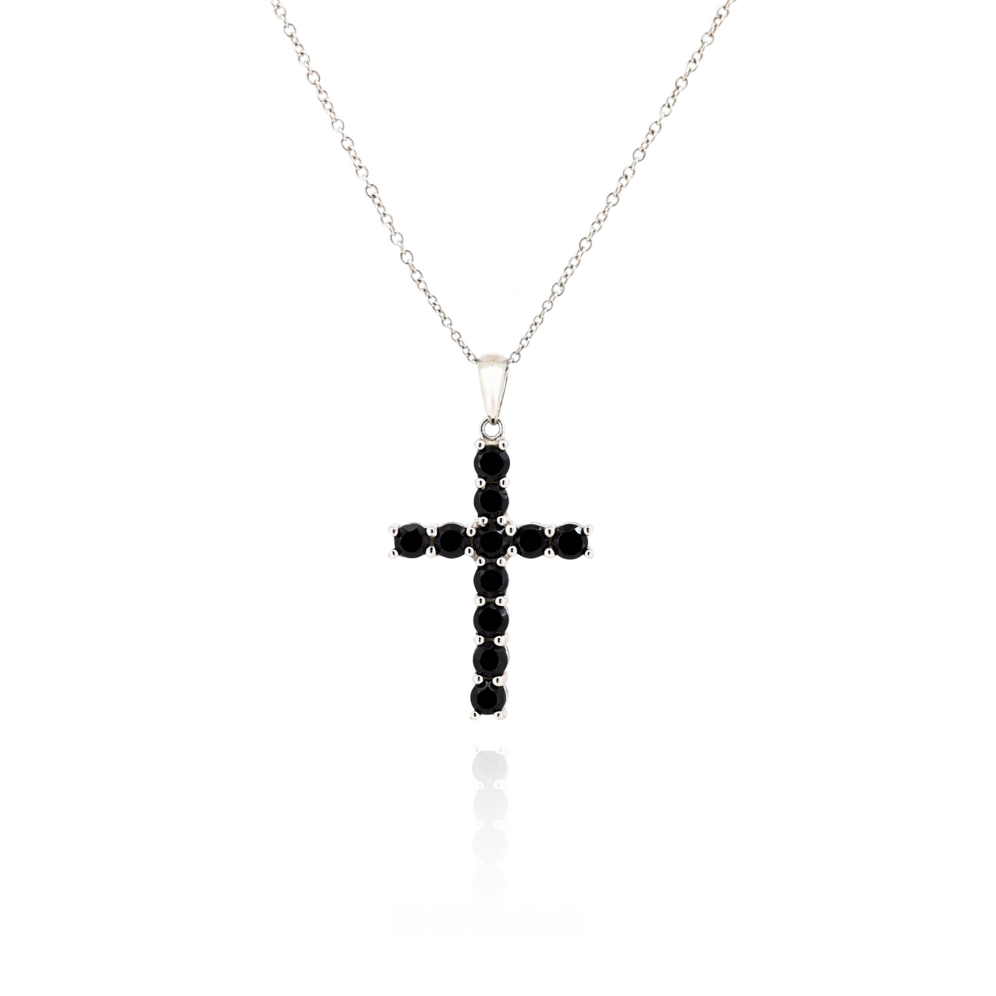Noir Grace Black Spinel Silver Cross