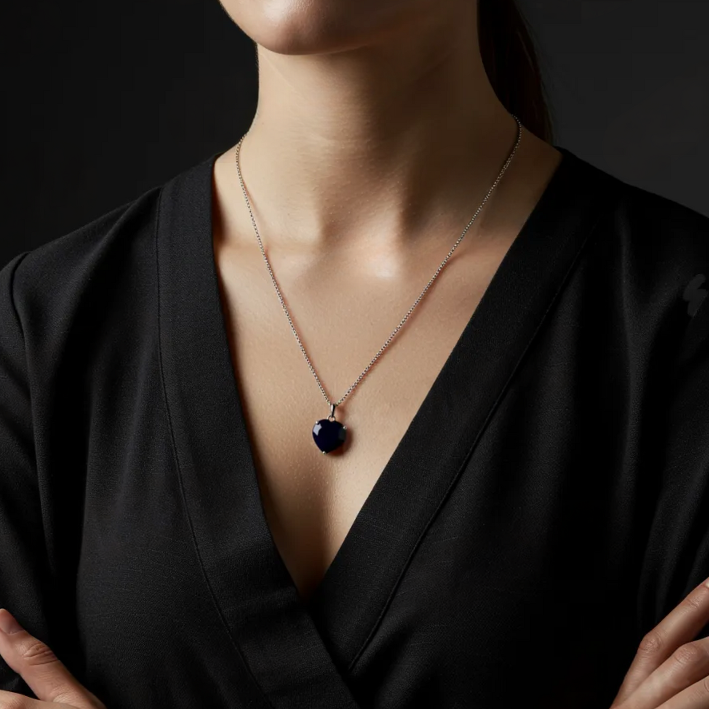 Black Onyx Silver Pendant
