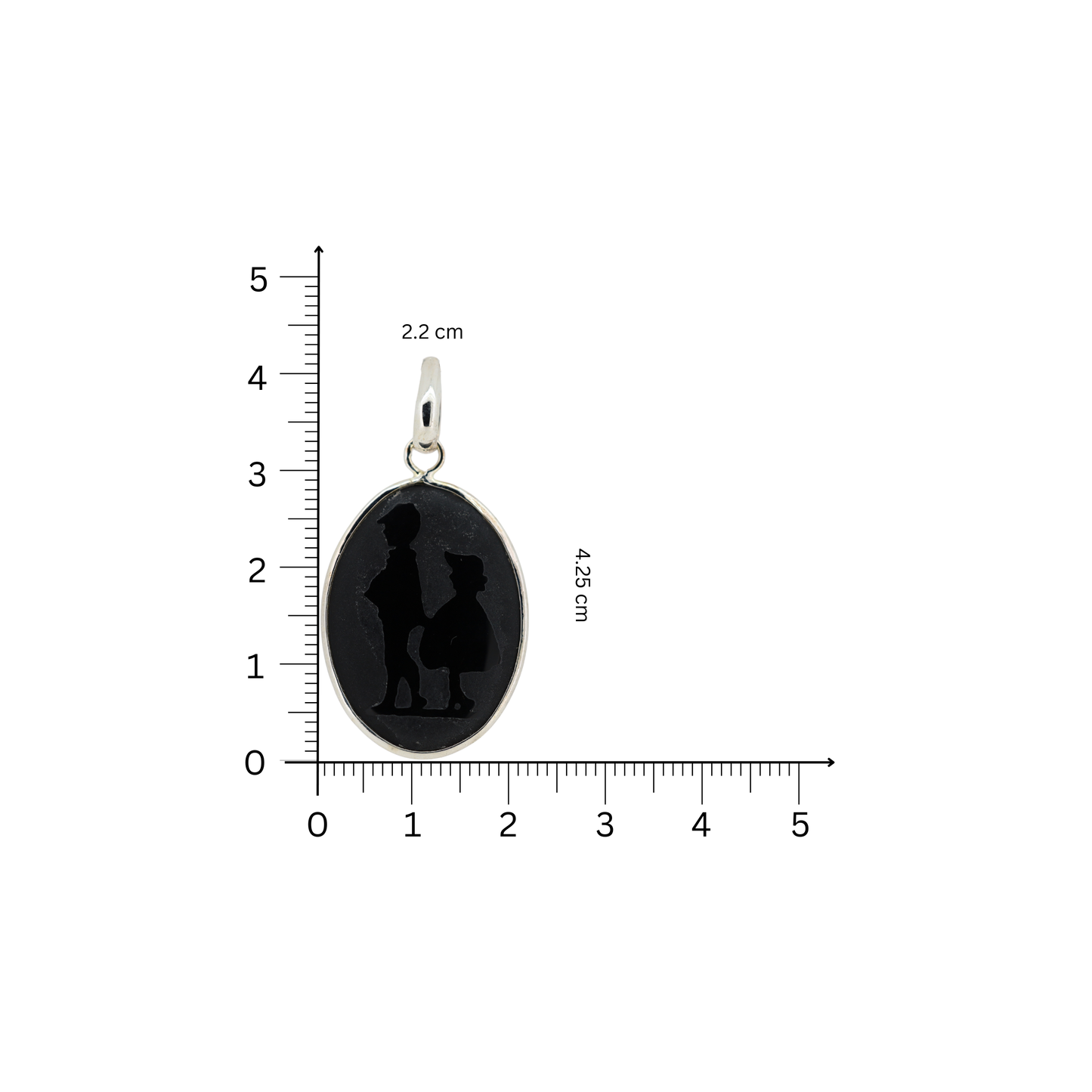 Aura Black Onyx Oval Silver Necklace