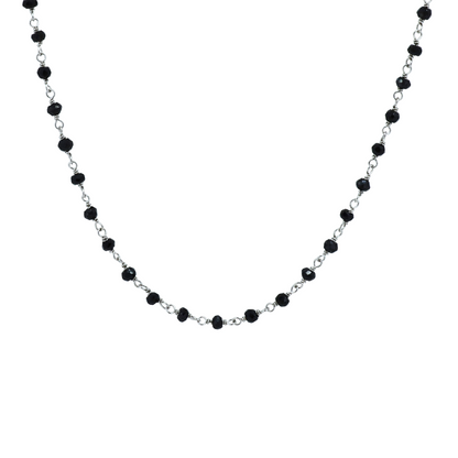 Black Spinel Silver Chain