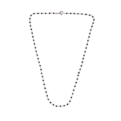 Black Spinel Silver Chain