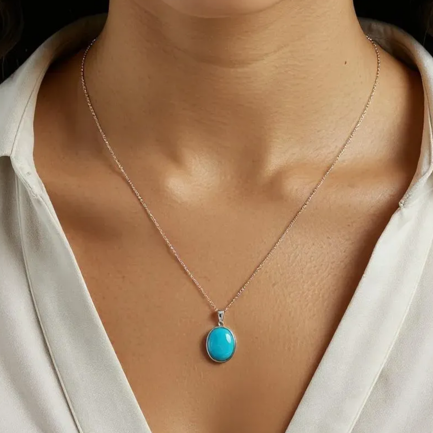 Tranquil Turquoise Silver Necklace