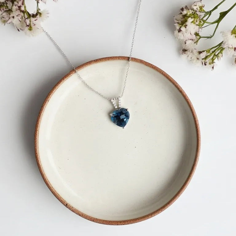 Heart Midnight London Topaz Necklace