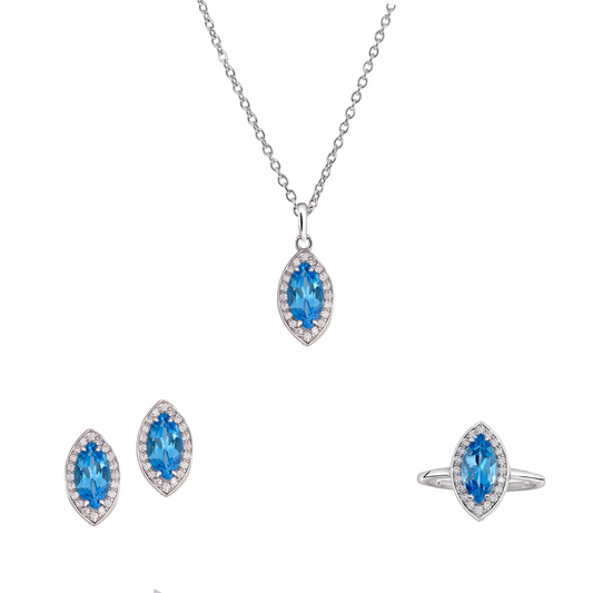 Blue Radiance Silver Set