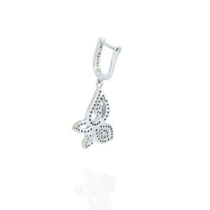 Diamond Butterfly Silver Earrings