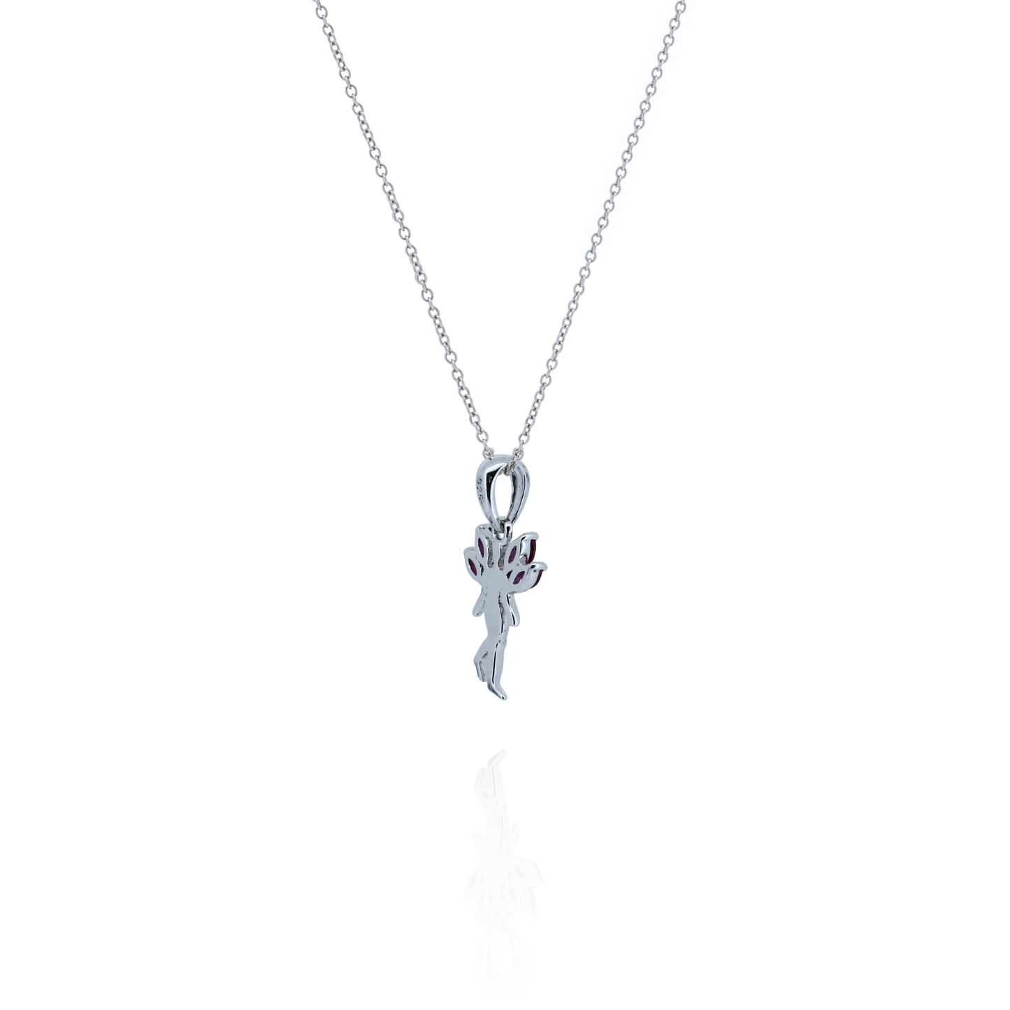 Dancing Lady Ruby Silver Necklace