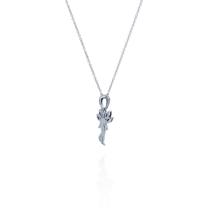 Dancing Lady Ruby Silver Necklace