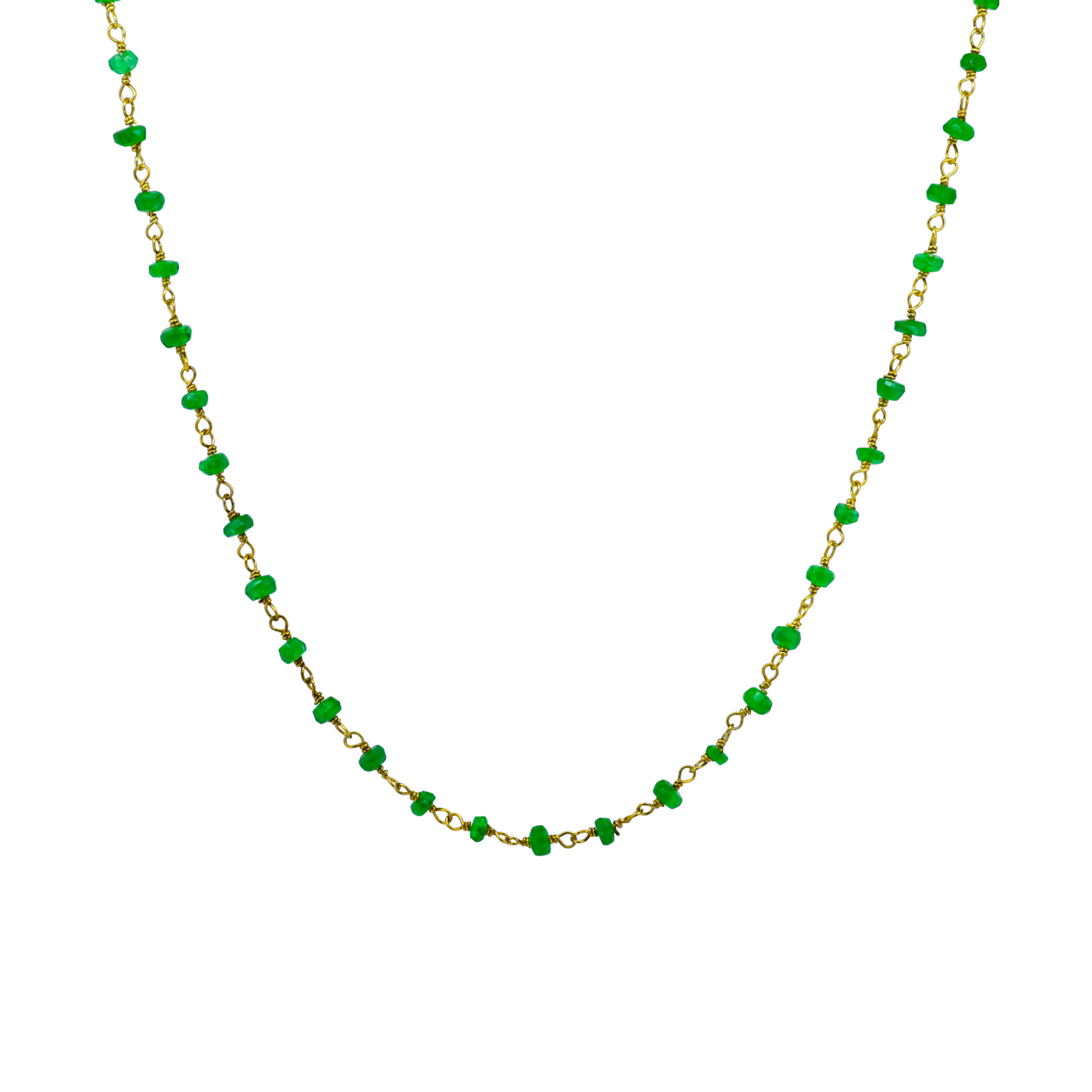 Emerald Aura Onyx Gold-Plated Silver Chain