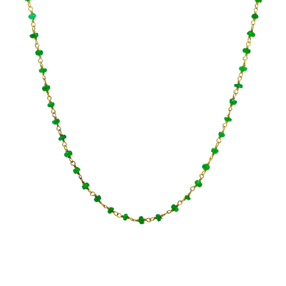 Emerald Aura Onyx Gold-Plated Silver Chain