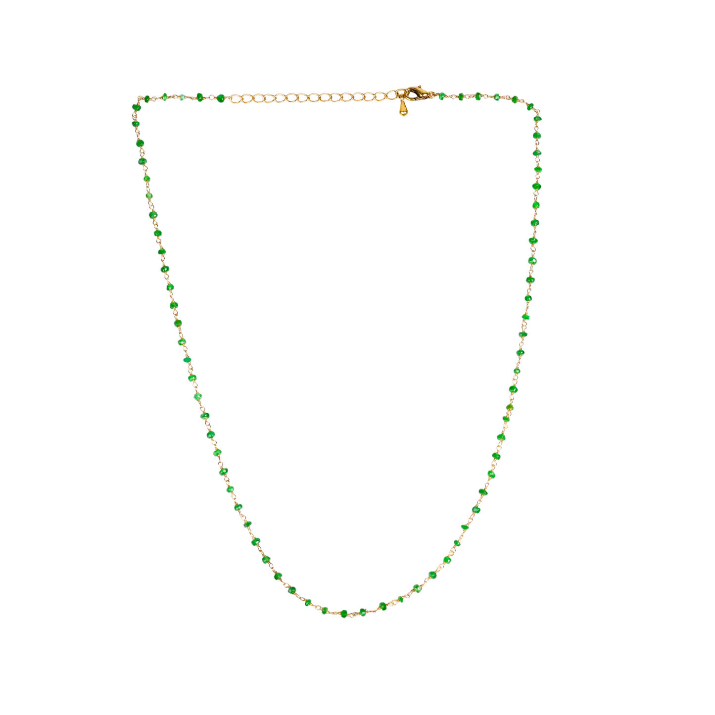 Emerald Aura Onyx Gold-Plated Silver Chain