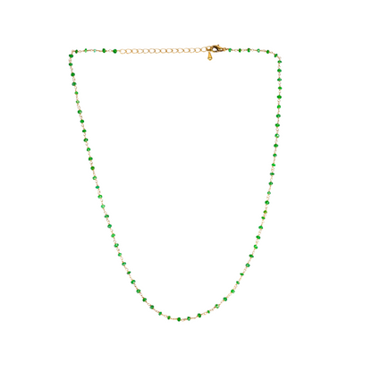 Emerald Aura Onyx Gold-Plated Silver Chain