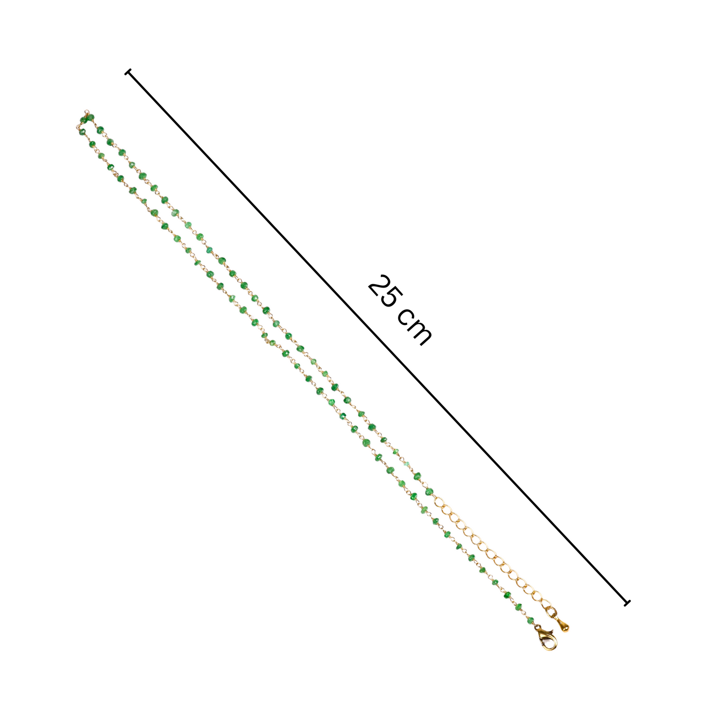 Emerald Aura Onyx Gold-Plated Silver Chain