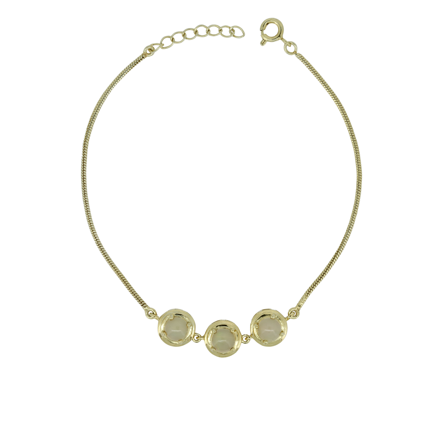 Golden Ethiopian Opal Silver Bracelet