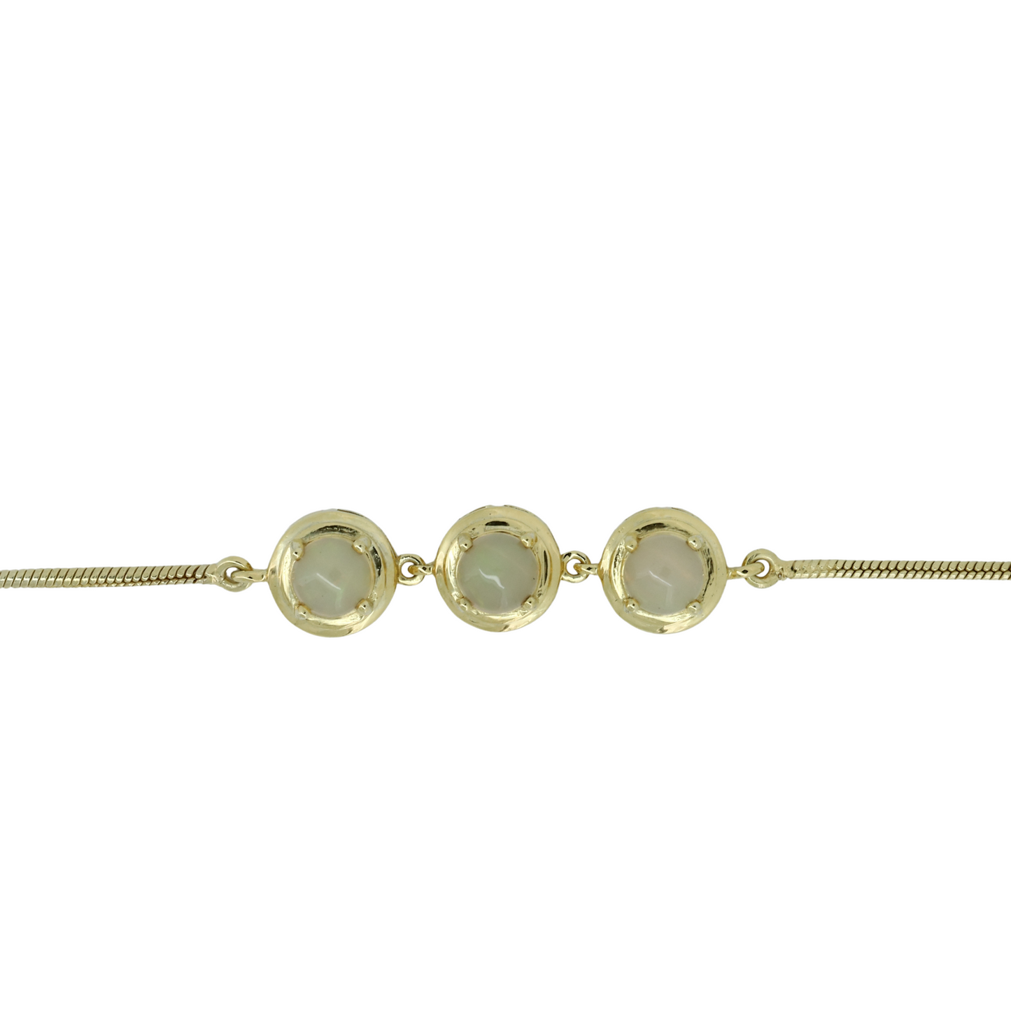 Golden Ethiopian Opal Silver Bracelet