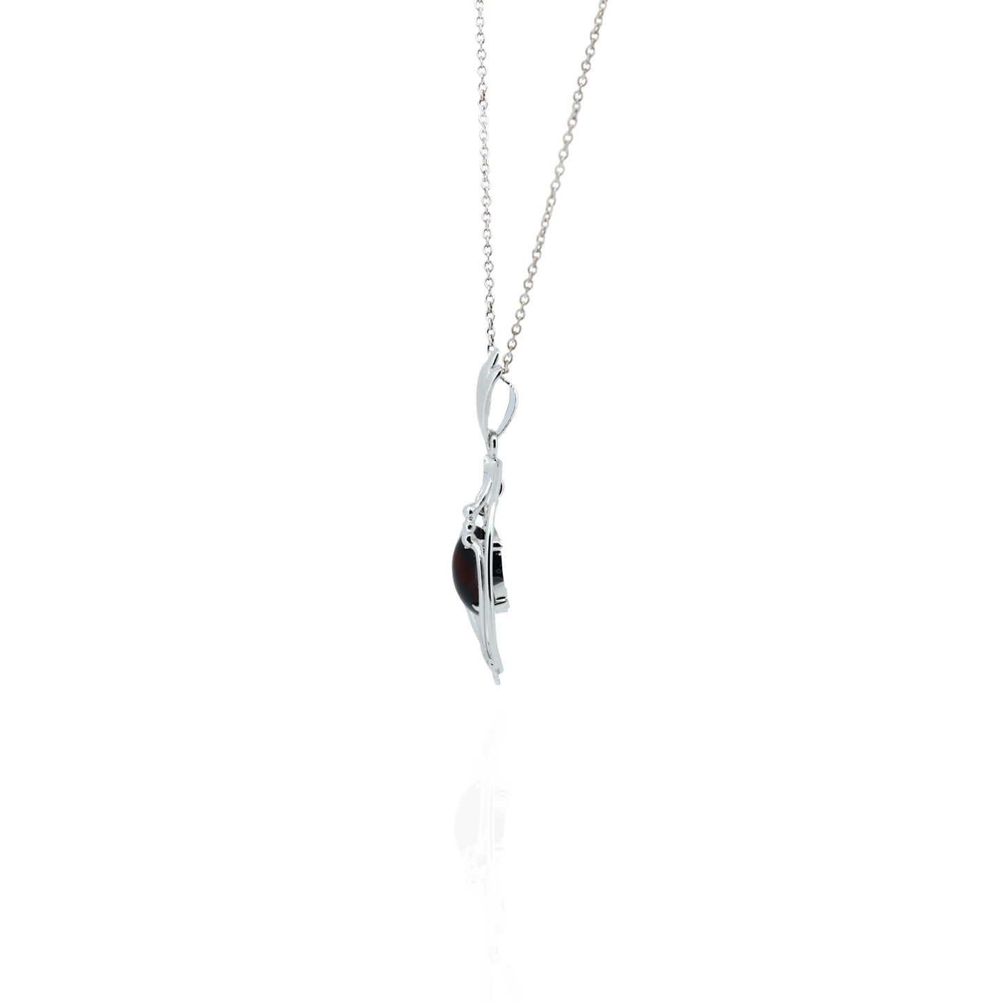 Garnet Glow Silver Pendant