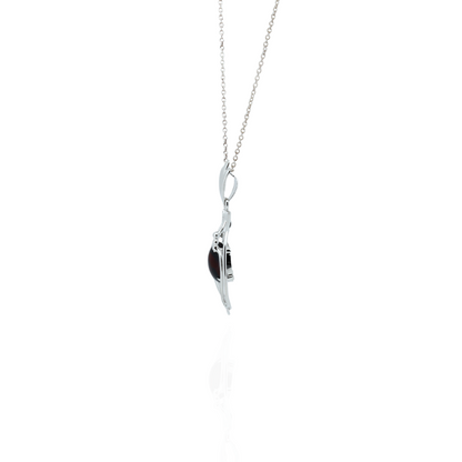Garnet Glow Silver Pendant