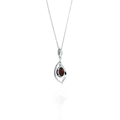 Garnet Glow Silver Pendant