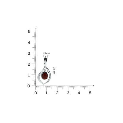 Garnet Glow Silver Pendant