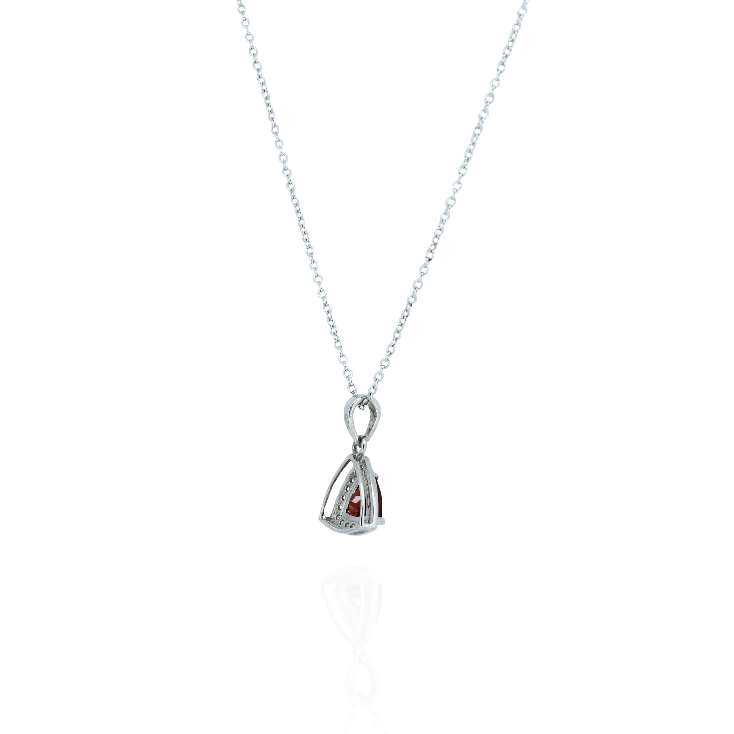Garnet Glow Silver Necklace