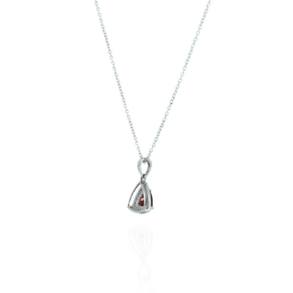 Garnet Glow Silver Necklace