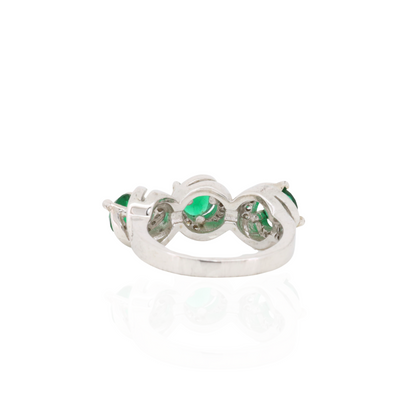 Emerald Trio Silver Ring
