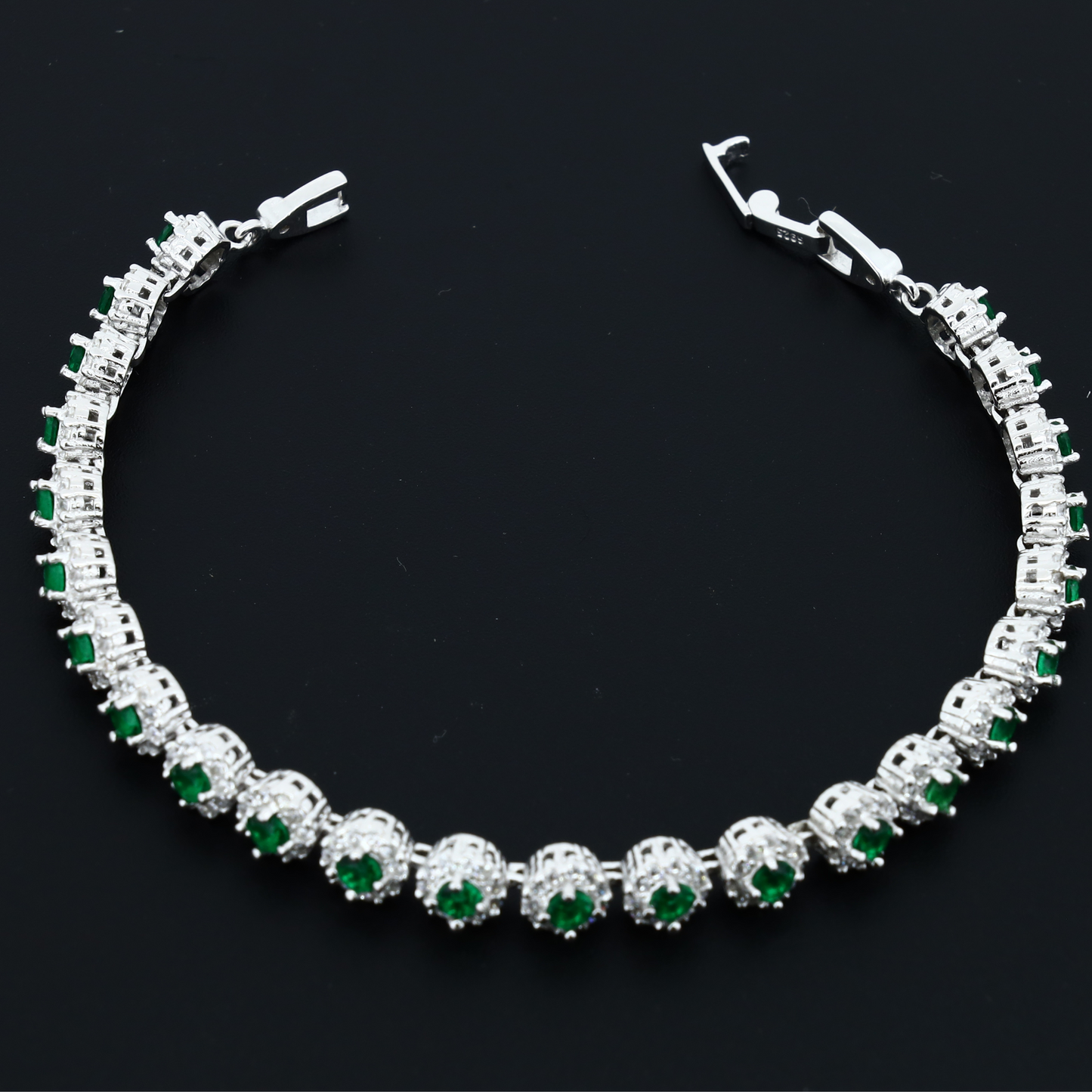 Emerald Mist Silver Bracelet