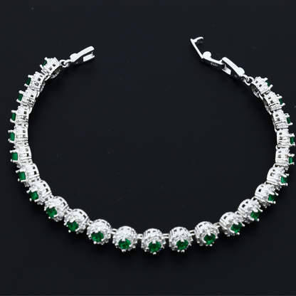 Emerald Mist Silver Bracelet