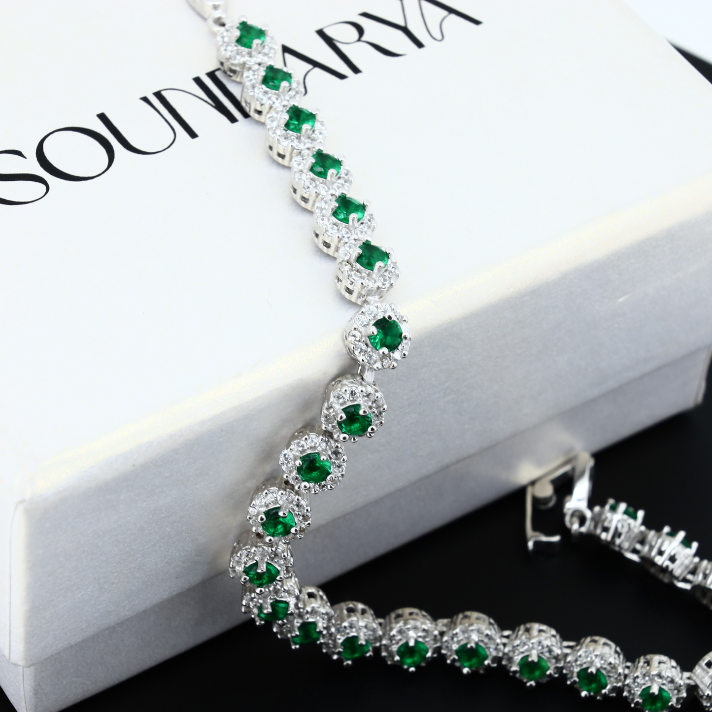 Emerald Mist Silver Bracelet