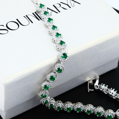 Emerald Mist Silver Bracelet