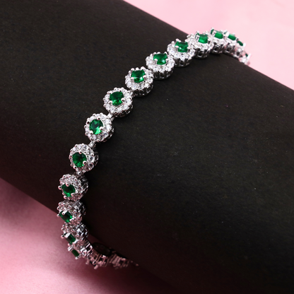Emerald Mist Silver Bracelet