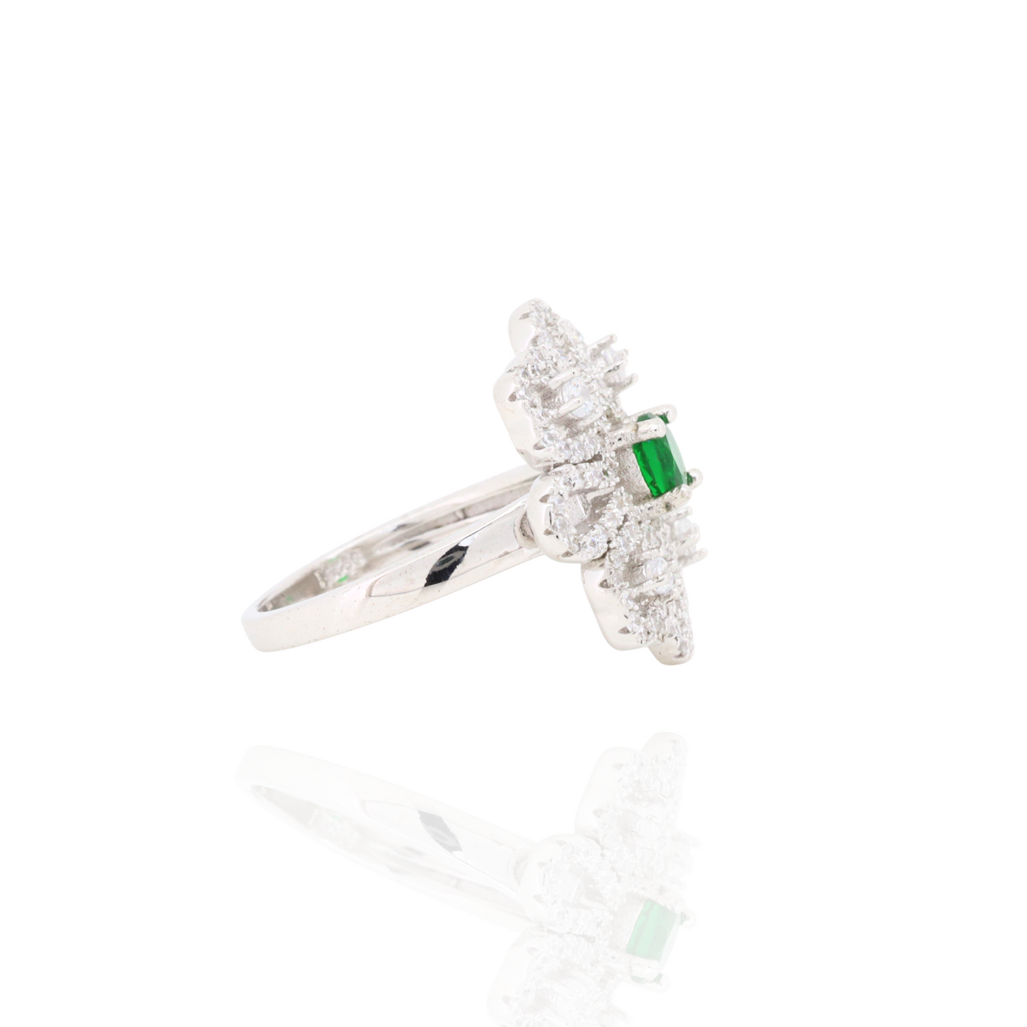 Floral Glow Silver Ring