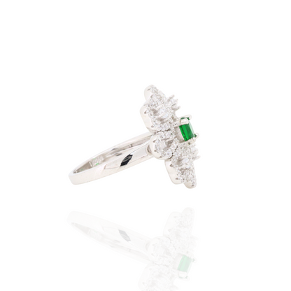 Floral Glow Silver Ring