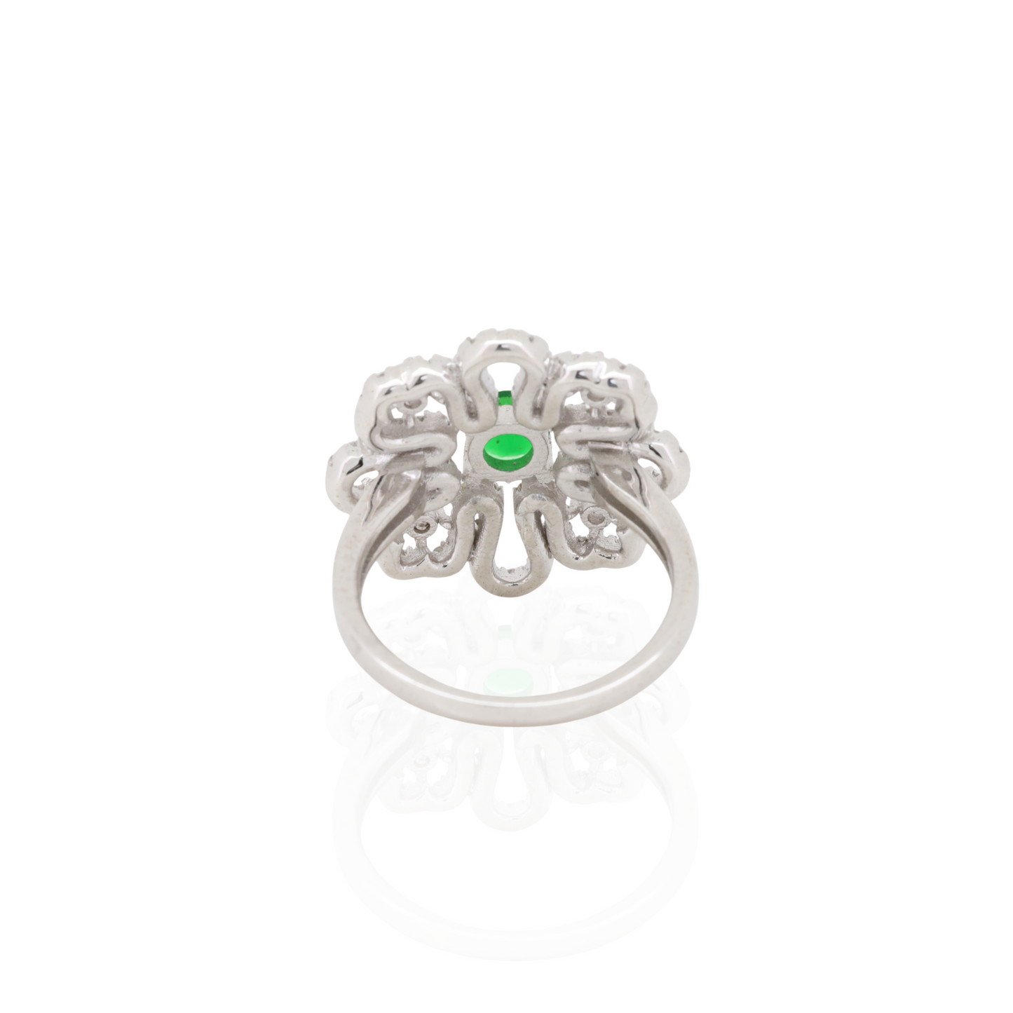 Floral Glow Silver Ring