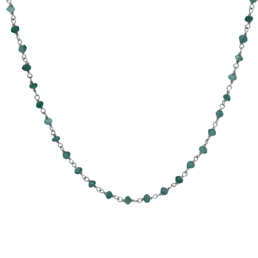 Green Onyx Silver Chain