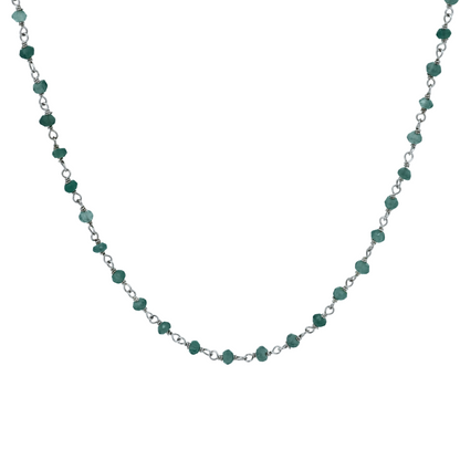 Green Onyx Silver Chain