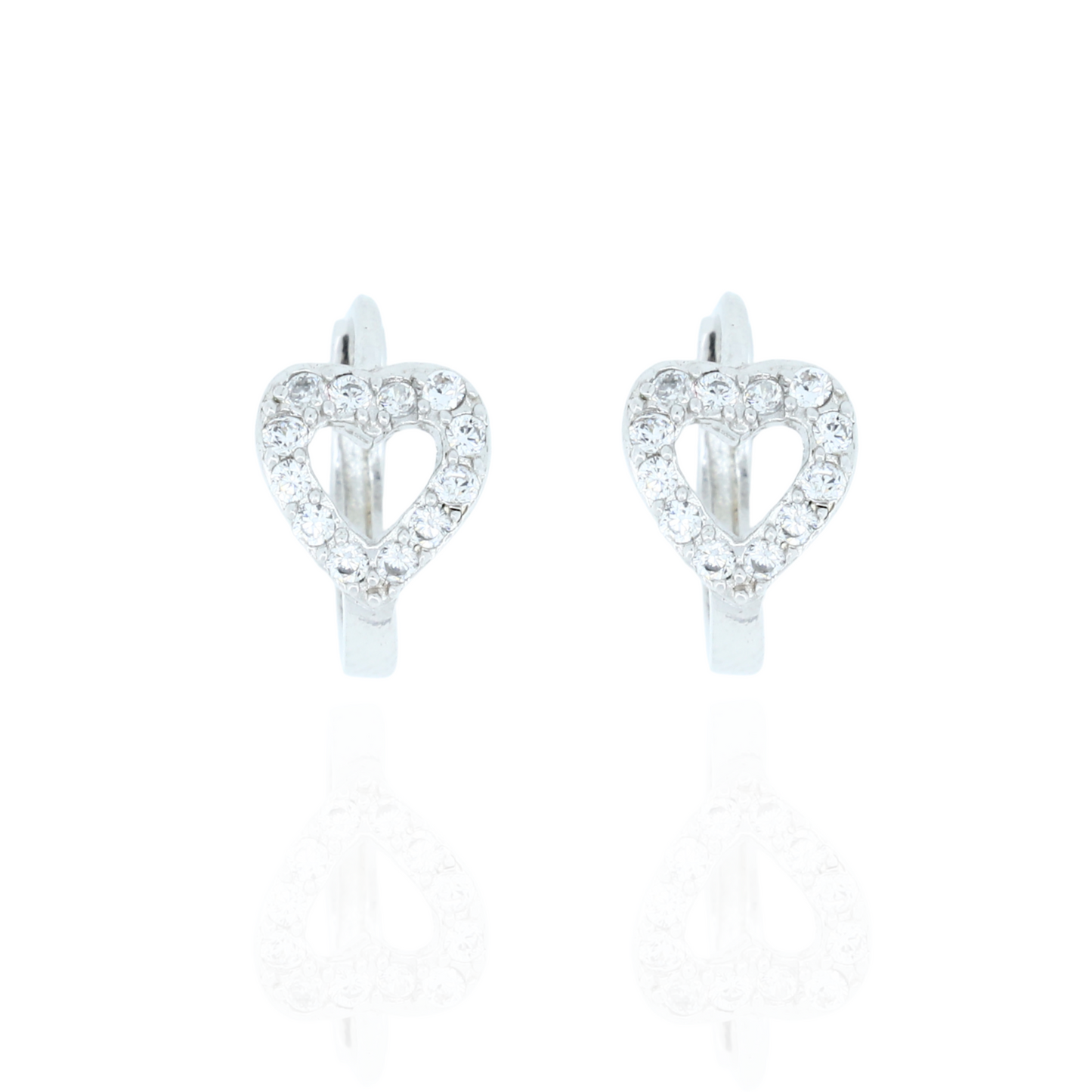 Luna Heart Silver Studs