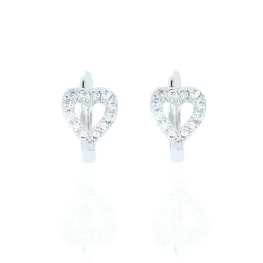 Luna Heart Silver Studs