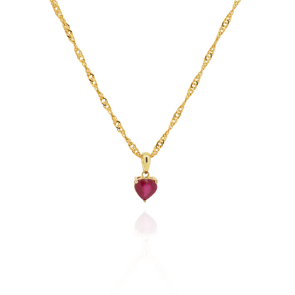 Mini Ruby Heart Charm Pendant