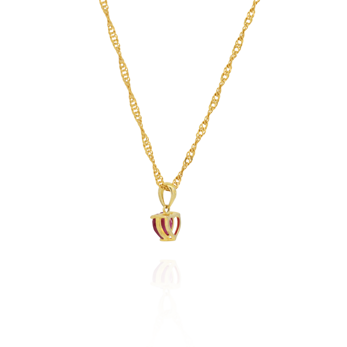 Mini Ruby Heart Charm Pendant