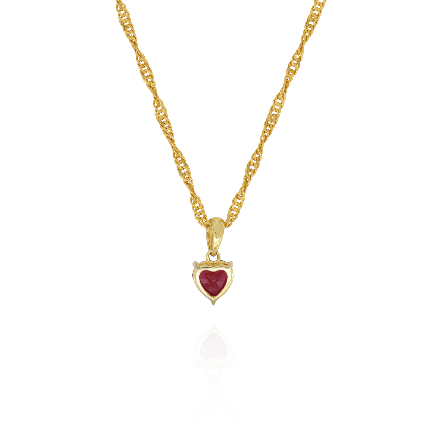 Mini Ruby Heart Charm Pendant