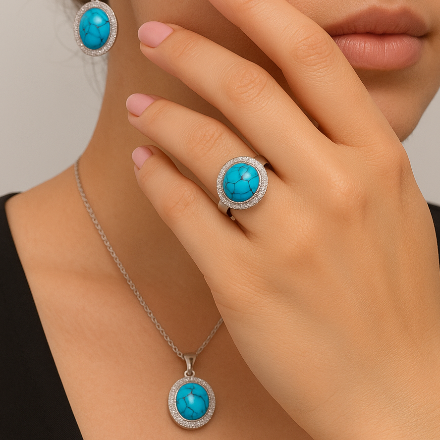 Turquoise Royale Silver Set