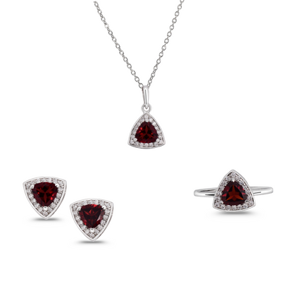 Twilight Garnet Silver Set