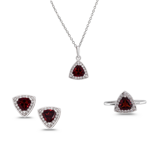 Twilight Garnet Silver Set