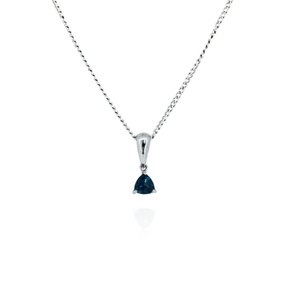Trilliant London Blue Topaz Silver Pandent