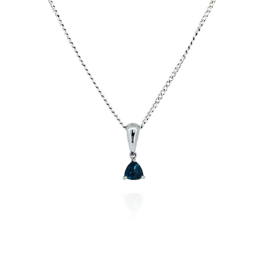 Trilliant London Blue Topaz Silver Pandent