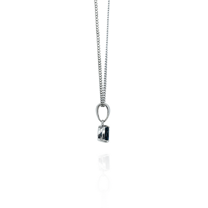 Trilliant London Blue Topaz Silver Pandent