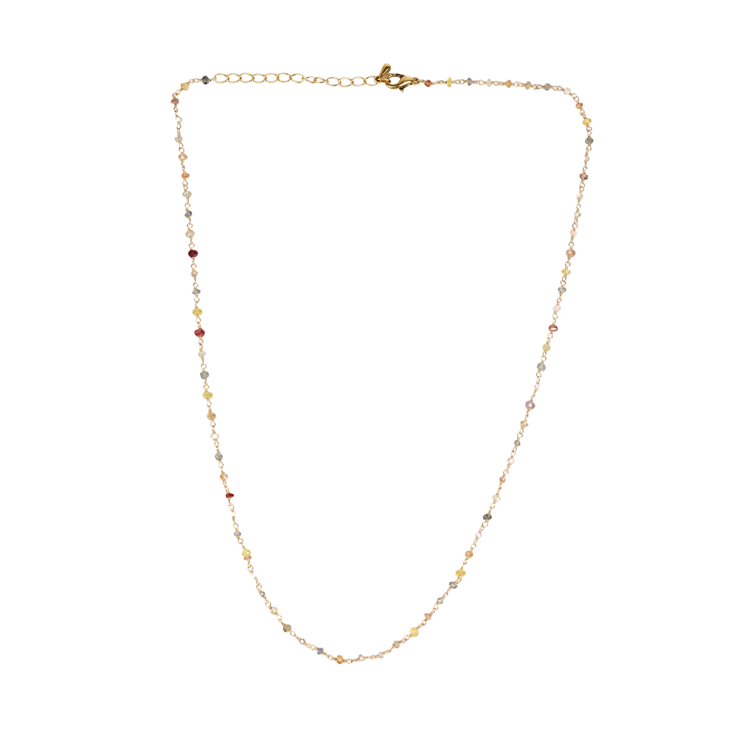 Multi Sapphire Gold-Plated Silver Chain