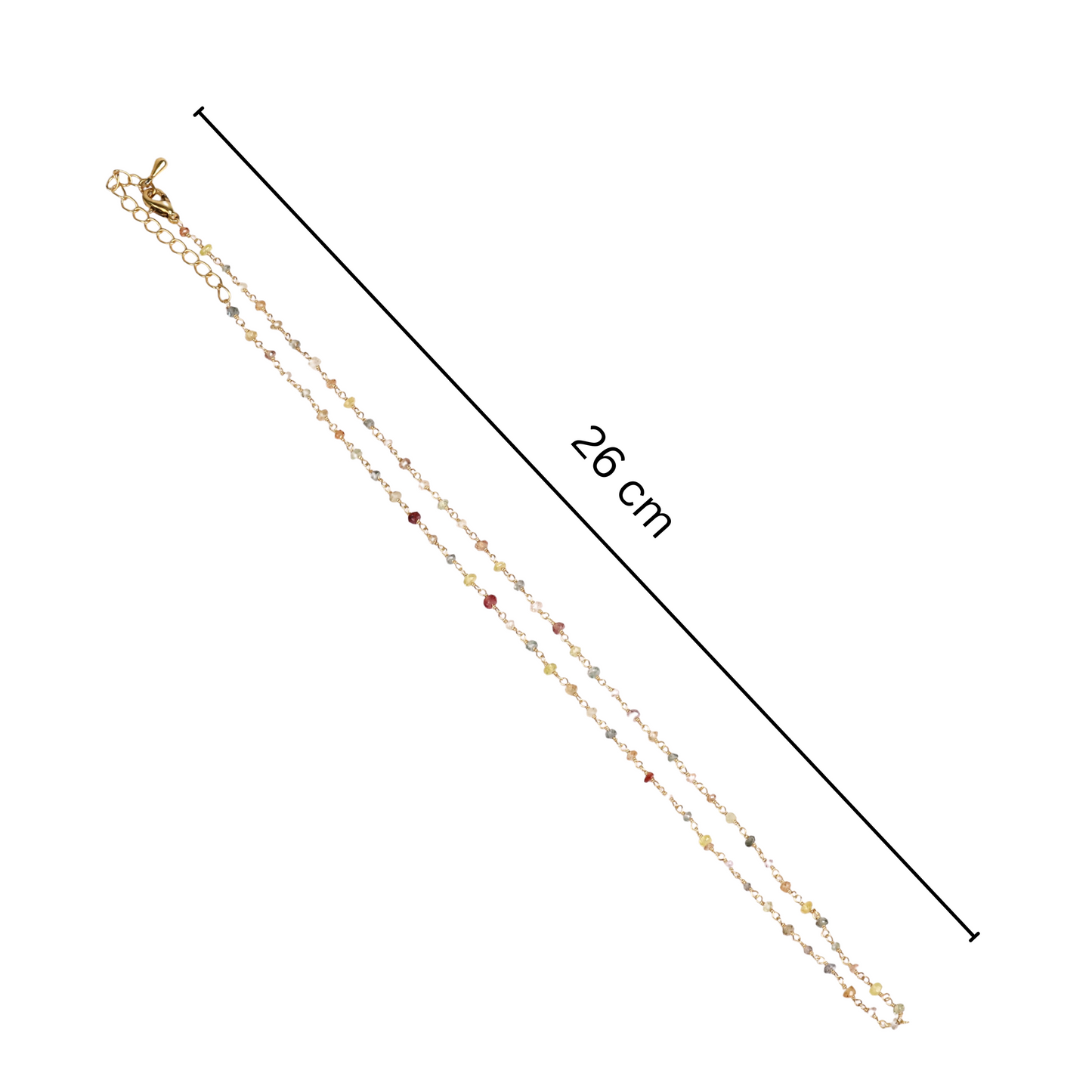 Multi Sapphire Gold-Plated Silver Chain