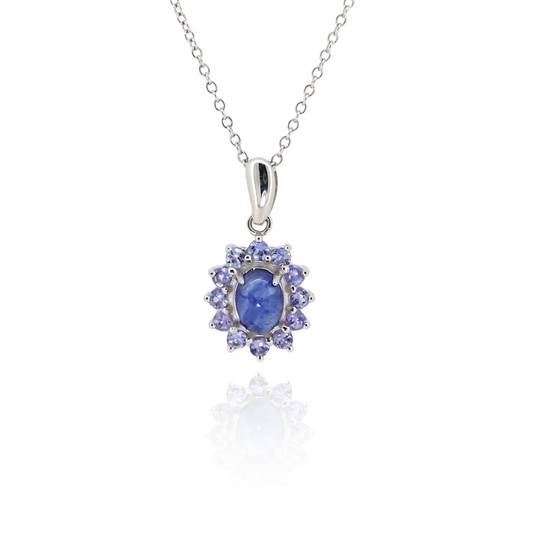 Tanzanite Bloom Silver Necklace