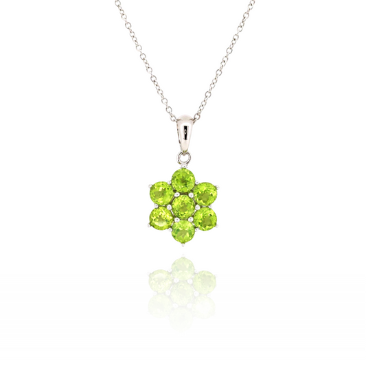 Green Aura Silver  Necklace